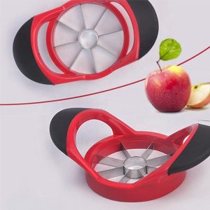 Stainless Steel Apple & Vegetable Cutter – Fast Fruit Slicer & Core Remover with PC Plastic Handles