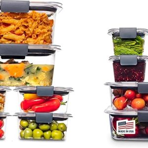 Rubbermaid Brilliance BPA-Free Airtight Food Storage Containers 24-Piece Set – Leak-Proof, Microwave Safe, Crystal-Clear Triton Plastic for Meal Prep, Lunch & Leftovers