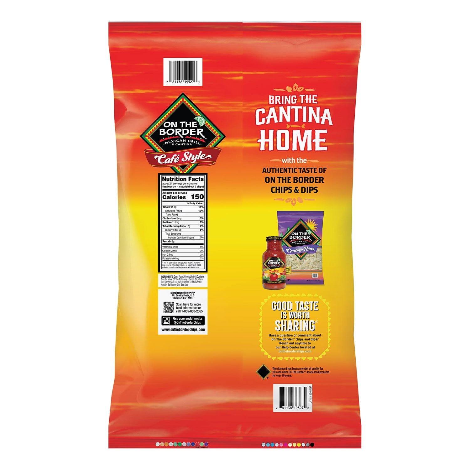 On The Border Café Style Tortilla Chips 23.5 oz – Authentic Mexican Restaurant-Style Crispy Chips, Club Size - Image 2